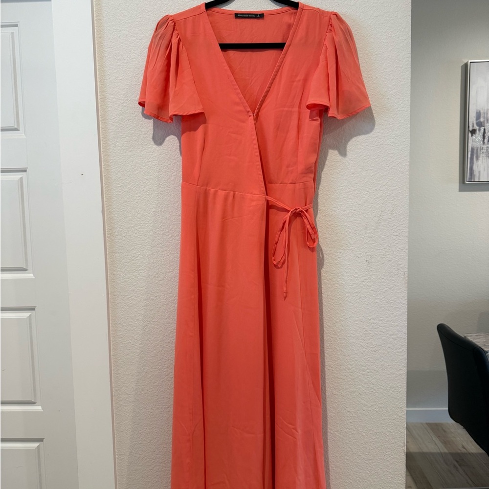 Abercrombie & Fitch Coral Wrap Dress